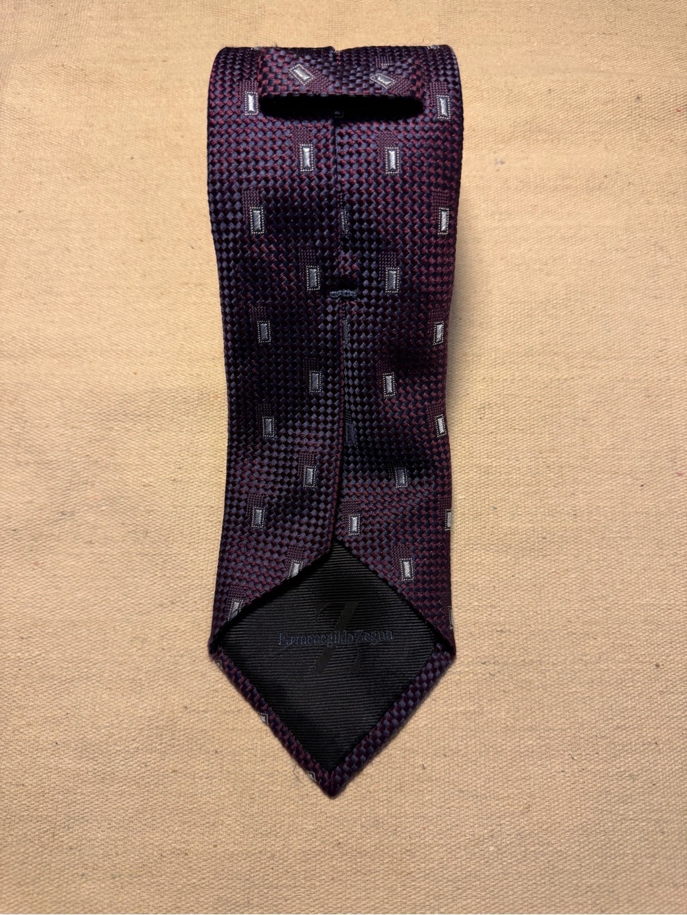 Ermenegildo Zegna 100% Silk Geometric Tie Necktie Multicolor Made in Italy